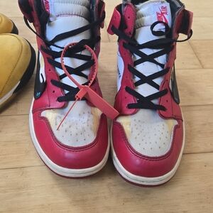 Jordan Kids Red, White, and Black Sneakers